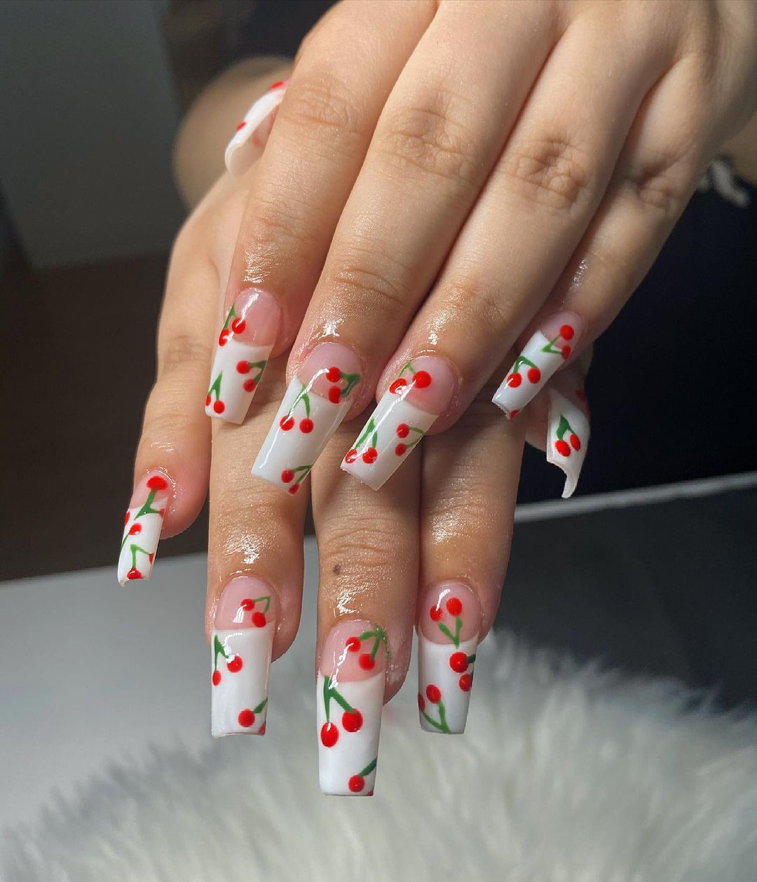 cherry nail art