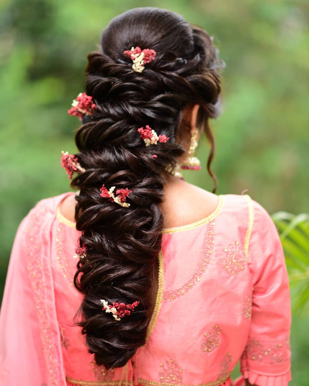Reception hairstyle for saree