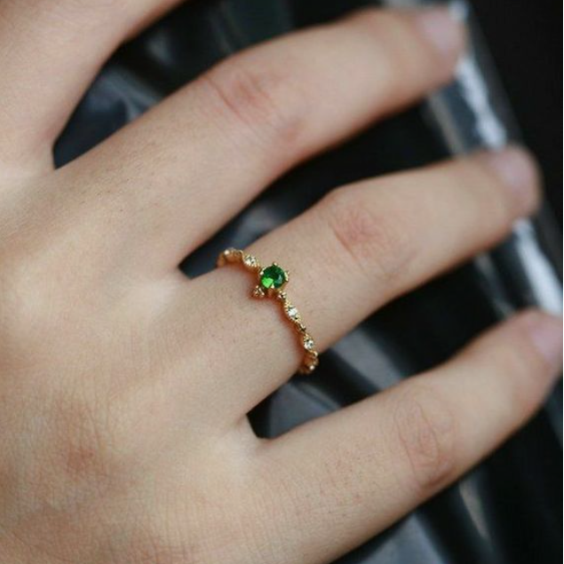 Panna Stone Ring Design For Woman 