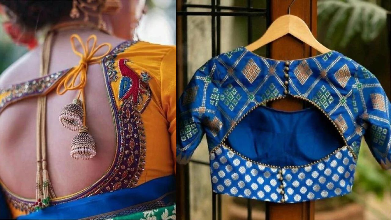 Traditional silk saree blouse back neck designs with borders – 50 Latest  Silk Saree Blouse Designs Catalogue – Blouses Discover the Latest Best  Selling Shop women's shirts high-quality blouses