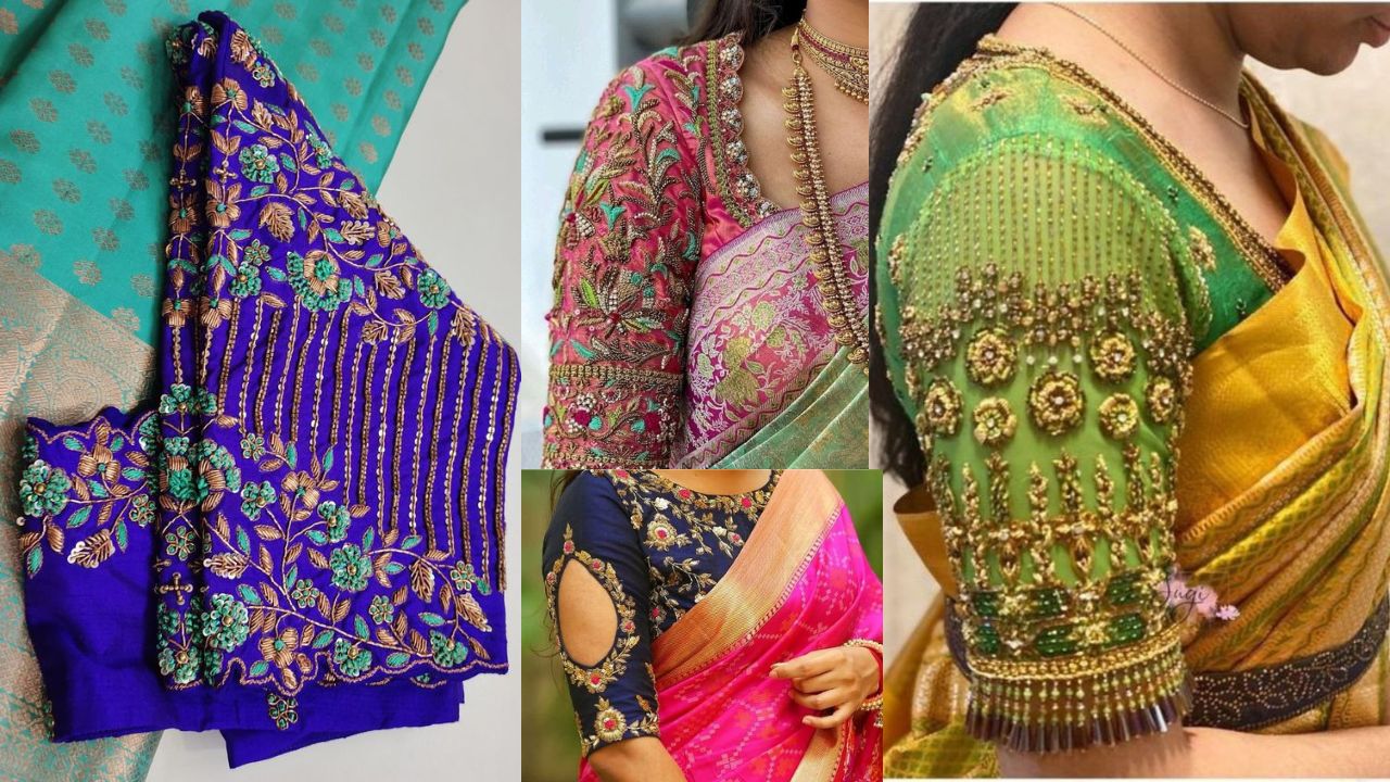 60+ Latest and Trendy Blouse Designs Hand Side - Bright Cures
