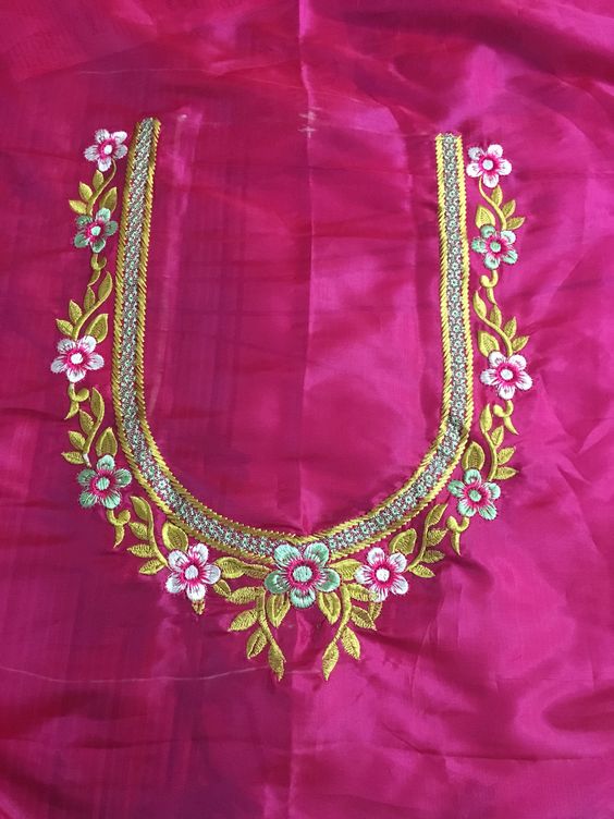 Simple Machine Embroidery Designs For Blouse