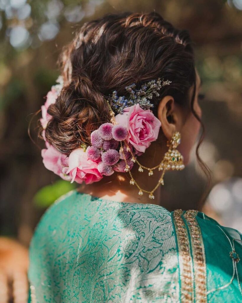 Engagement hairstyle for @priyankagopi #engagement #hairstyles #hairstyle  #braids #braidstyles #braid #braidedhairstyles #saree | Instagram