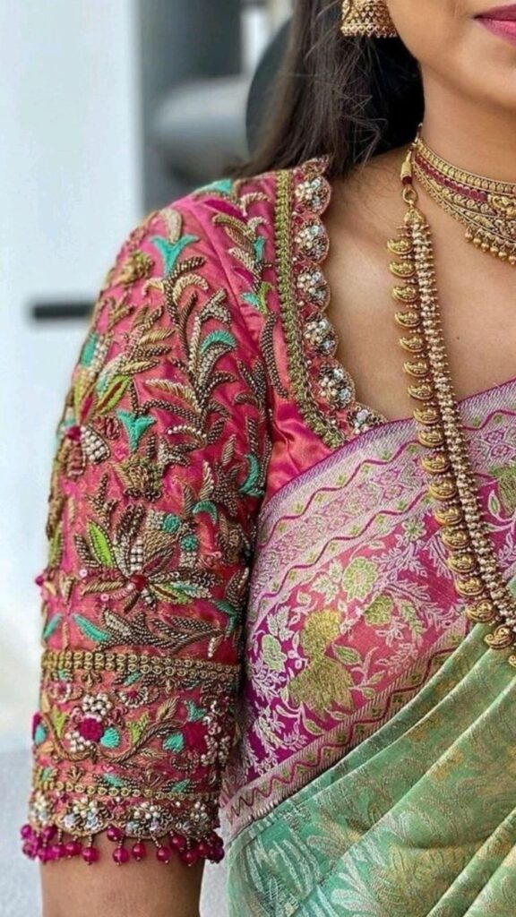 51+ Latest Wedding Aari Work Blouse Hand Designs