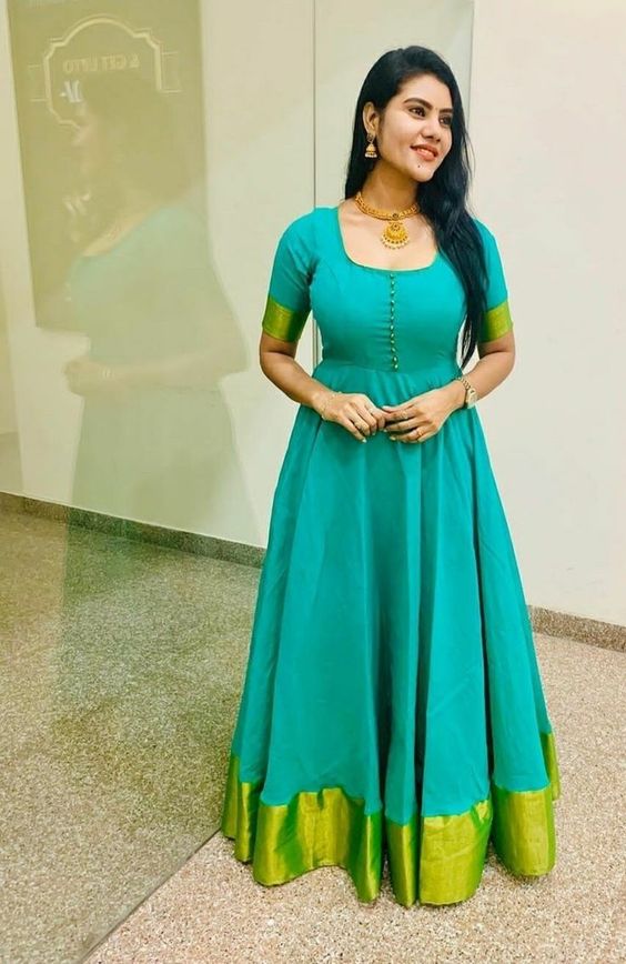 50+ Beautiful Old Pattu Saree into Dress 2023