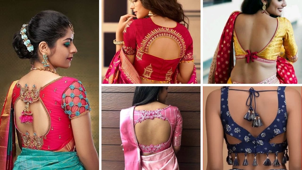 flaher Women Teal Blue & Gold Ethnic Motifs Jacquard Woven Design Saree  Blouse with Tie-Up (XS) at Amazon Women's Clothing store