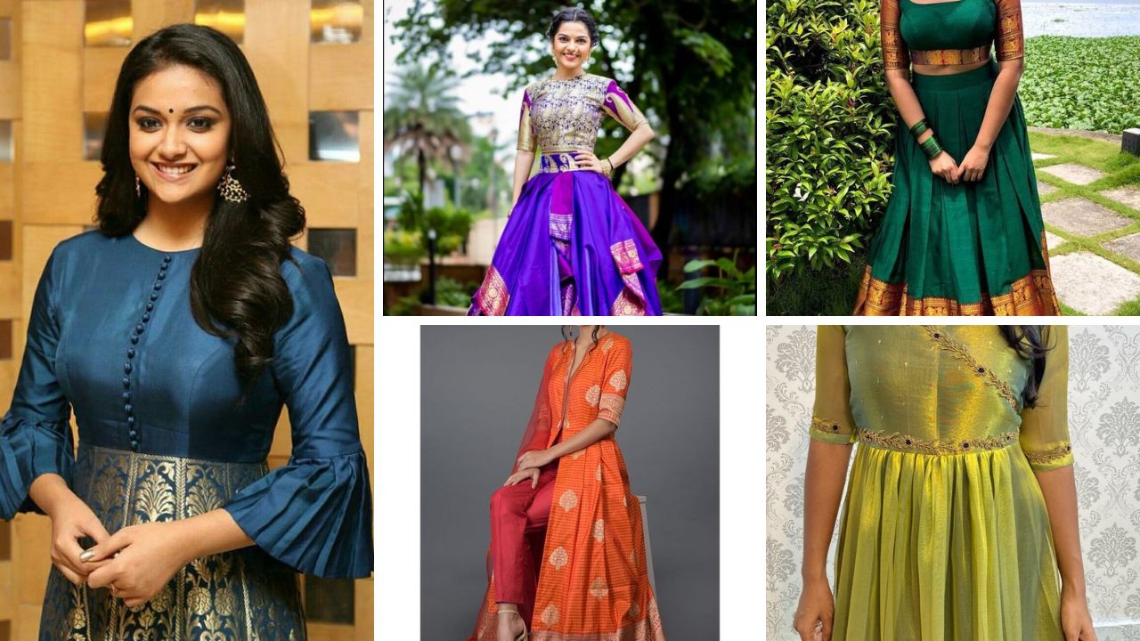 Upcycle Your Old Saree Into a Stylish Outfit | Frock models, Long gown  design, Long gown dress