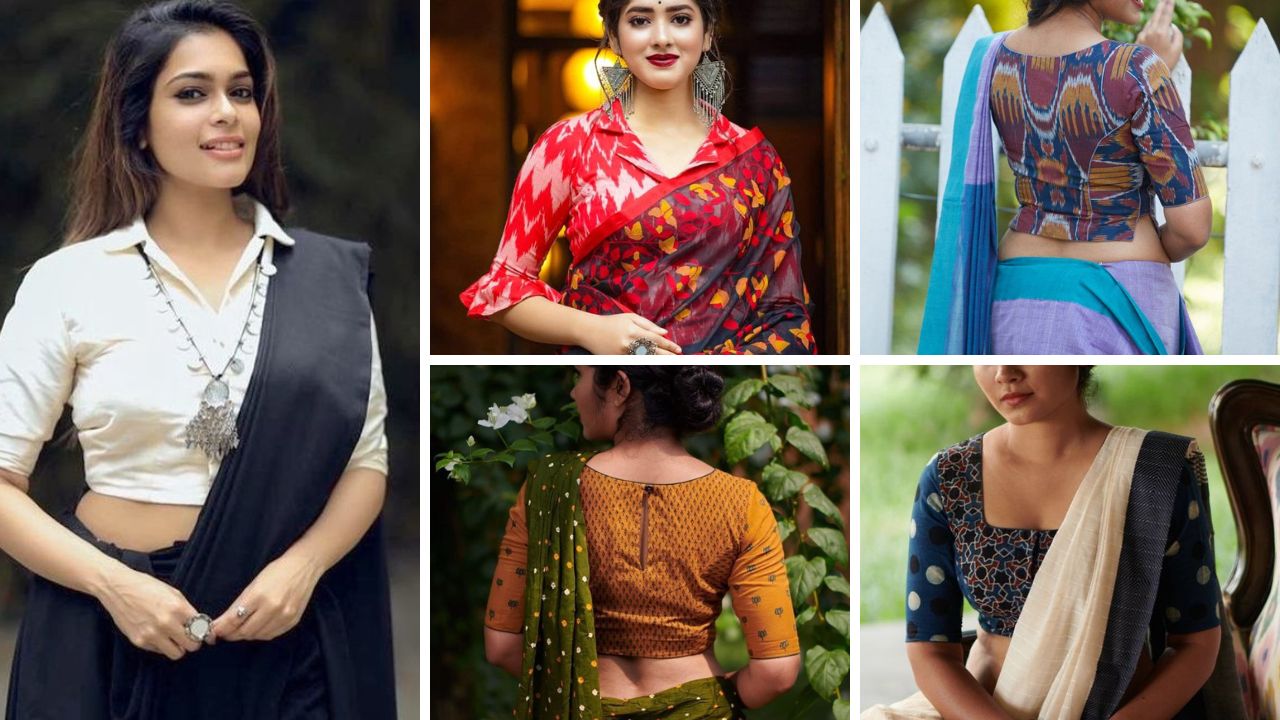 Stylish cotton saree blouse designs and ideas - YouTube