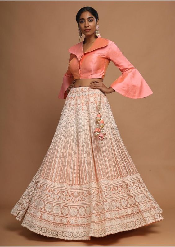 60+ Gorgeous Crop Top Lehenga Designs 2023