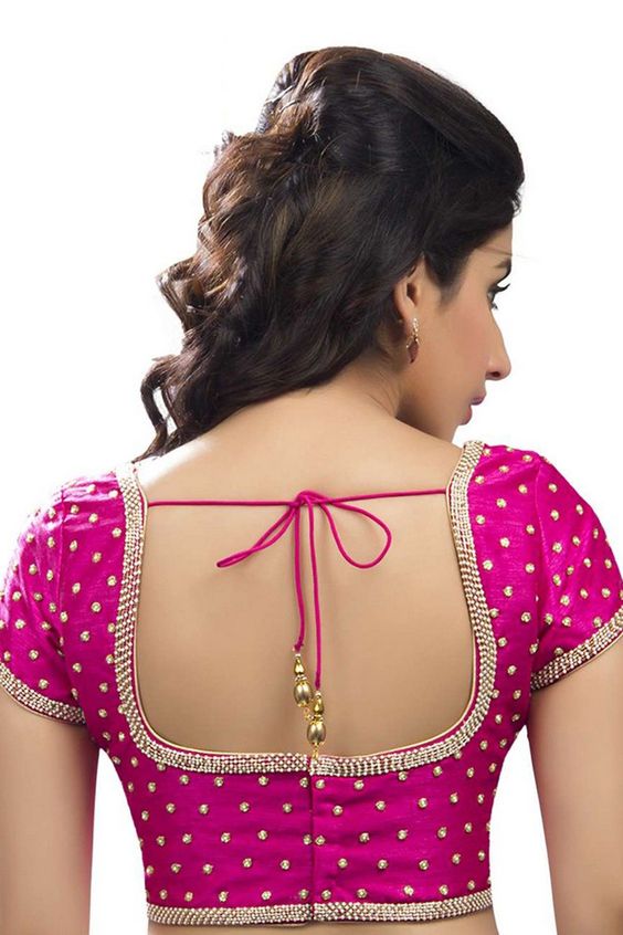 30+Beautiful Back Simple Blouse Designs With Lace 2023
