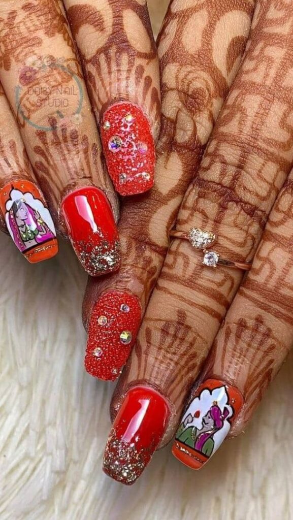 21+ Gorgeous Bridal Nail Art Designs For Bride 2023