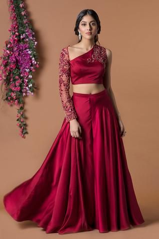 30+ Latest Party Wear Skirt And Crop Top 2023