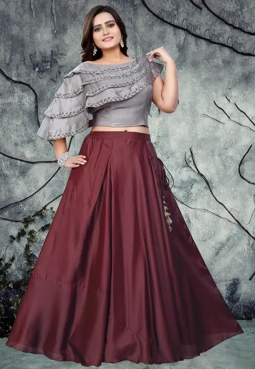 24+ Stylish Crop Top And Skirt Party Wear 2023