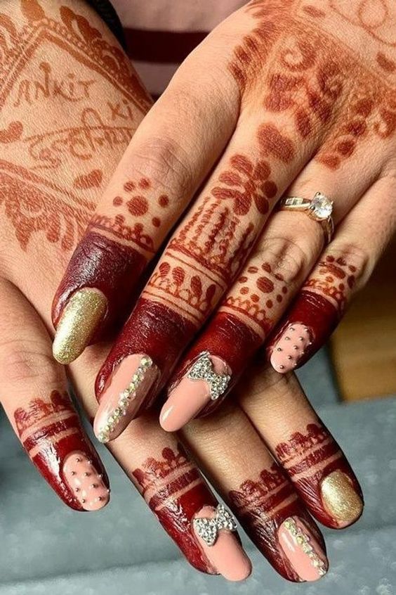 21+ Gorgeous Bridal Nail Art Designs For Bride 2023