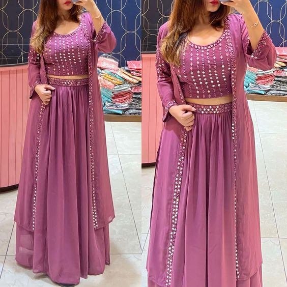 24+ Stylish Crop Top And Skirt Party Wear 2023