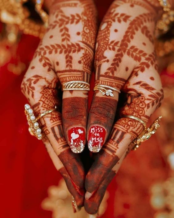 21+ Gorgeous Bridal Nail Art Designs For Bride 2023