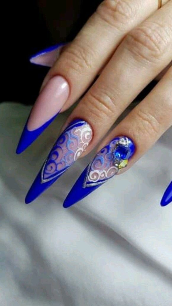 60+ Beautiful Blue Nail Designs 2023