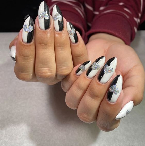 33+ Beautiful Black And Silver Nail Designs 2023