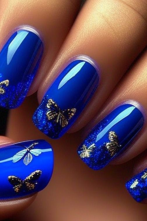 60+ Beautiful Blue Nail Designs 2023