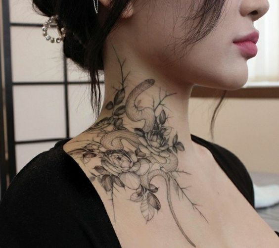 54+ Cute Classy Female Neck Tattoos