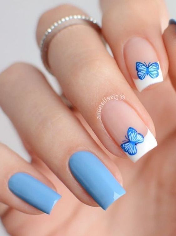 60+ Beautiful Blue Nail Designs 2023