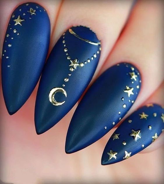 60+ Beautiful Blue Nail Designs 2023