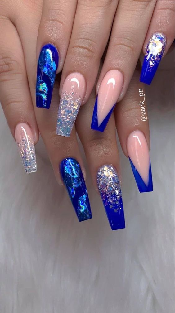 60+ Beautiful Blue Nail Designs 2023