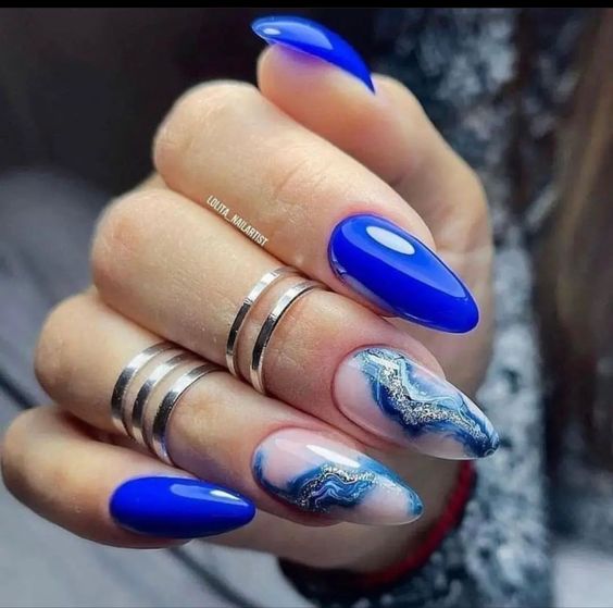 100+ Beautiful Blue Acrylic Nails 2023