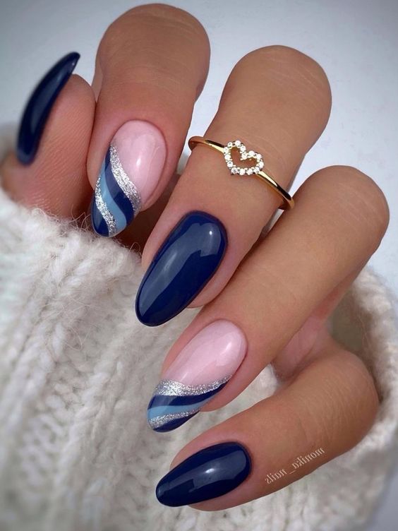 60+ Trendy Blue Nail Designs 2023