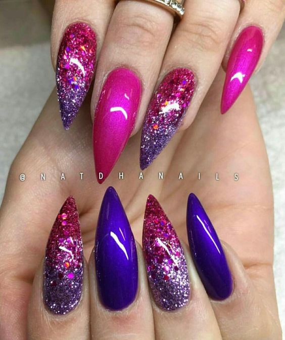 100+ Beautiful Blue And Pink Nail Designs 2023