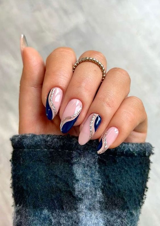 100+ Beautiful Blue And Silver Nail Designs 2023