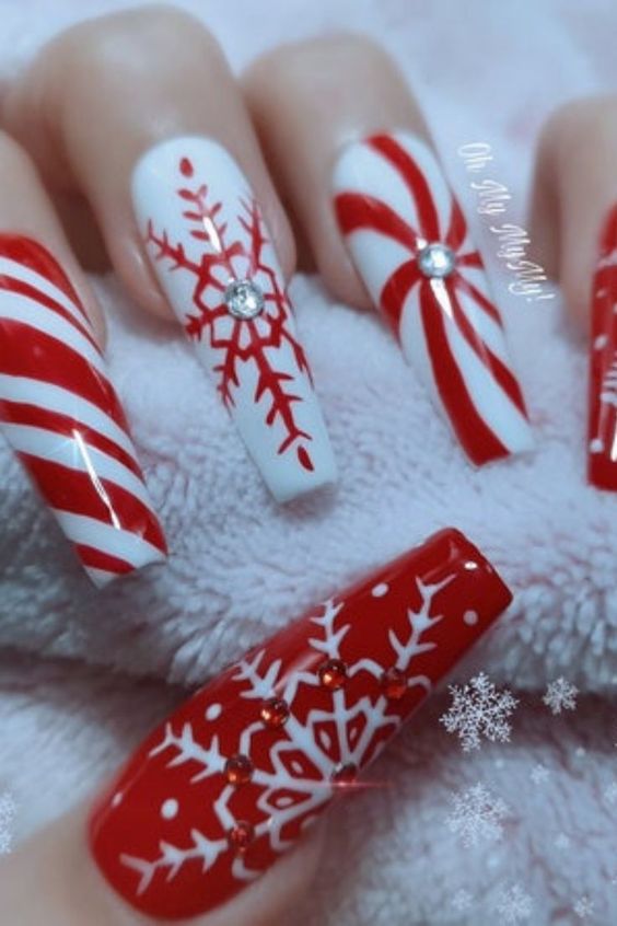 60+ Red And White Nail Designs 2023