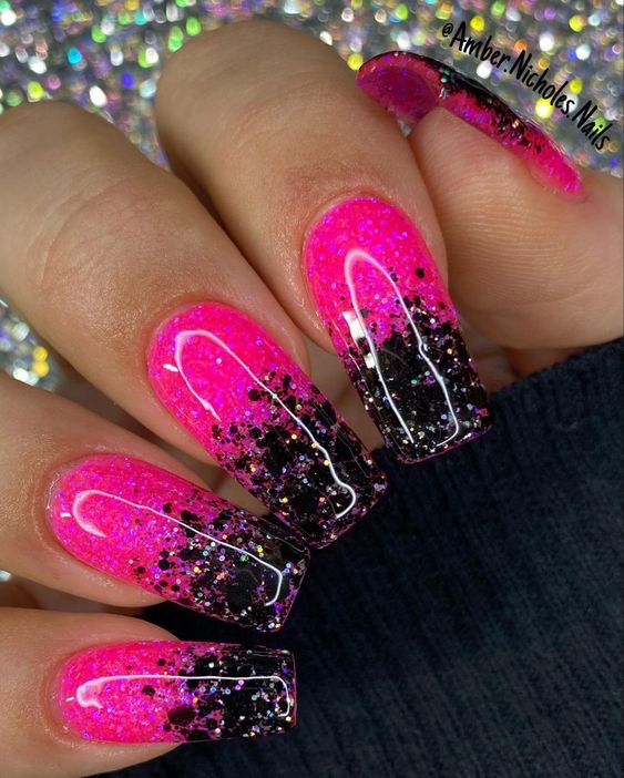 100+ Beautiful Black And Pink Nail Designs 2023