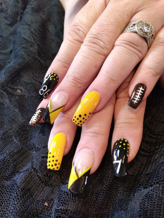 100+ Yellow And Black Nail Designs 2023