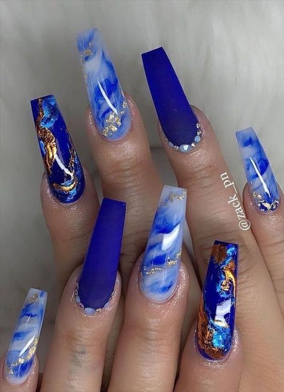 100+ Beautiful Blue Acrylic Nails 2023