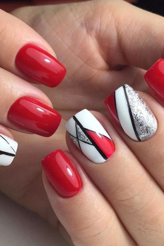 60+ Red And White Nail Designs 2023