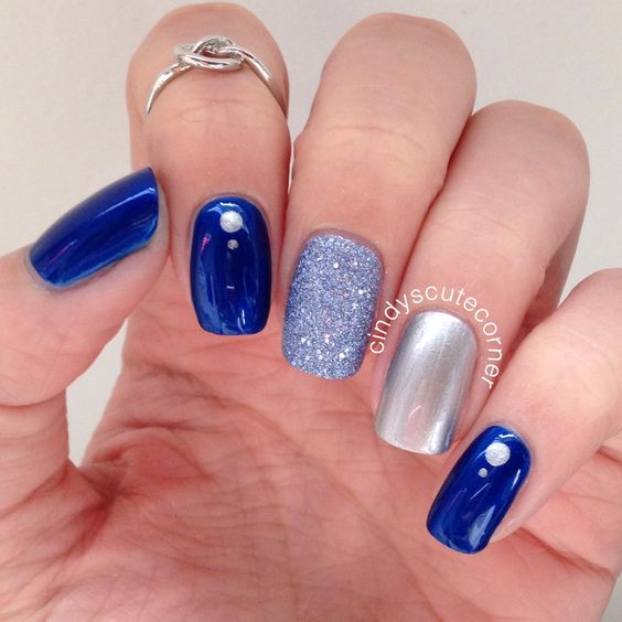 100+ Beautiful Blue And Silver Nail Designs 2023