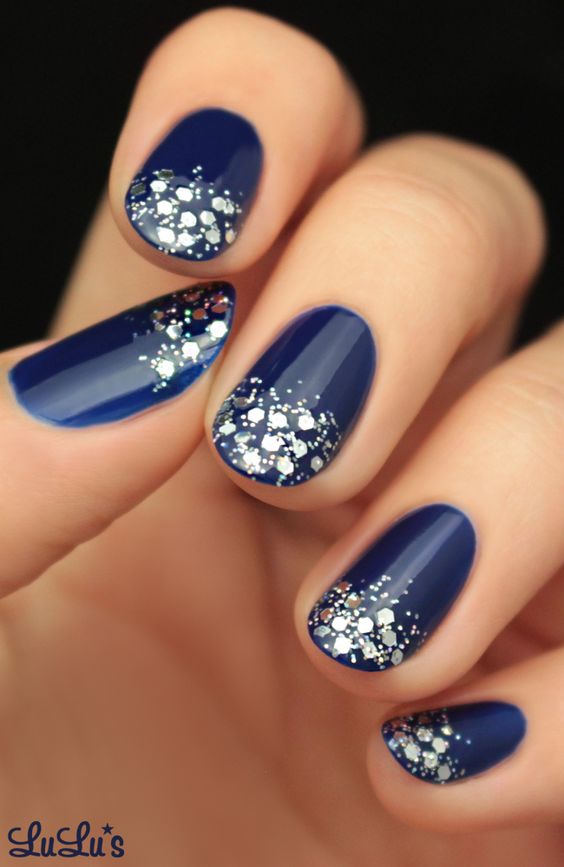 100+ Beautiful Blue And Silver Nail Designs 2023