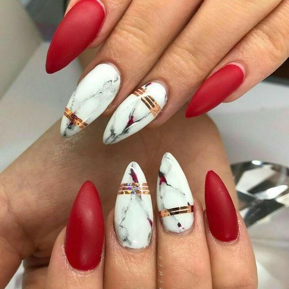 60+ Red And White Nail Designs 2023
