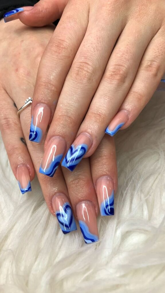 100+ Beautiful Blue Acrylic Nails 2023