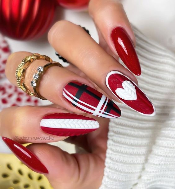 60+ Red And White Nail Designs 2023