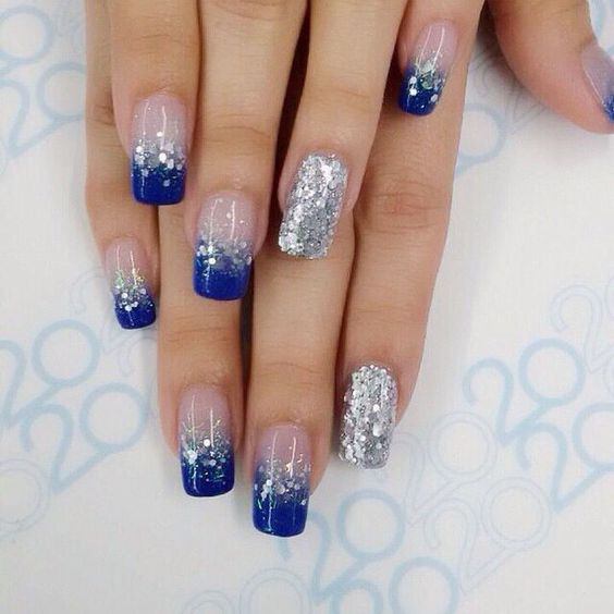 100+ Beautiful Blue And Silver Nail Designs 2023