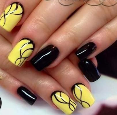 100+ Yellow And Black Nail Designs 2023