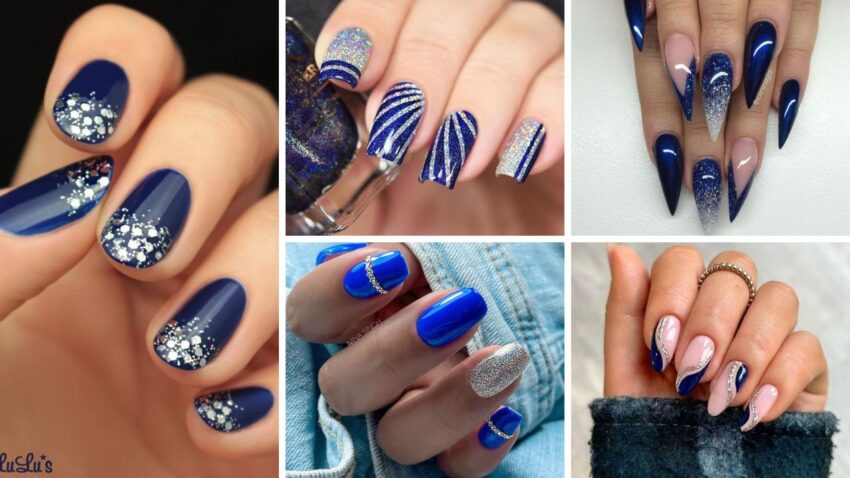 100+ Beautiful Blue And Silver Nail Designs 2023