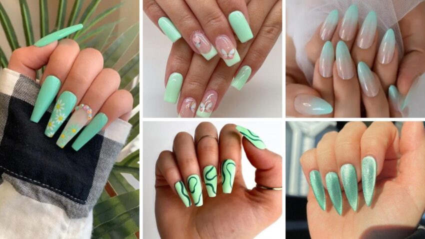 100+ Mint Green Nail Designs 2023 | Mint Green Nail Ideas