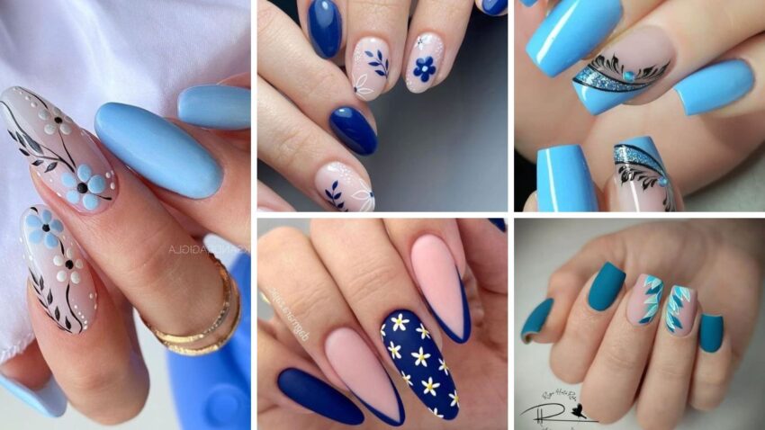 60+ Trendy Blue Nail Designs 2023