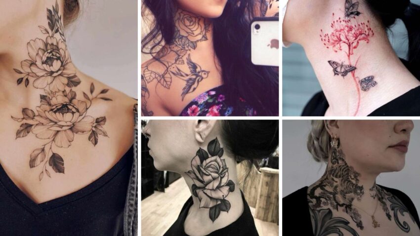 54+ Cute Classy Female Neck Tattoos 2023