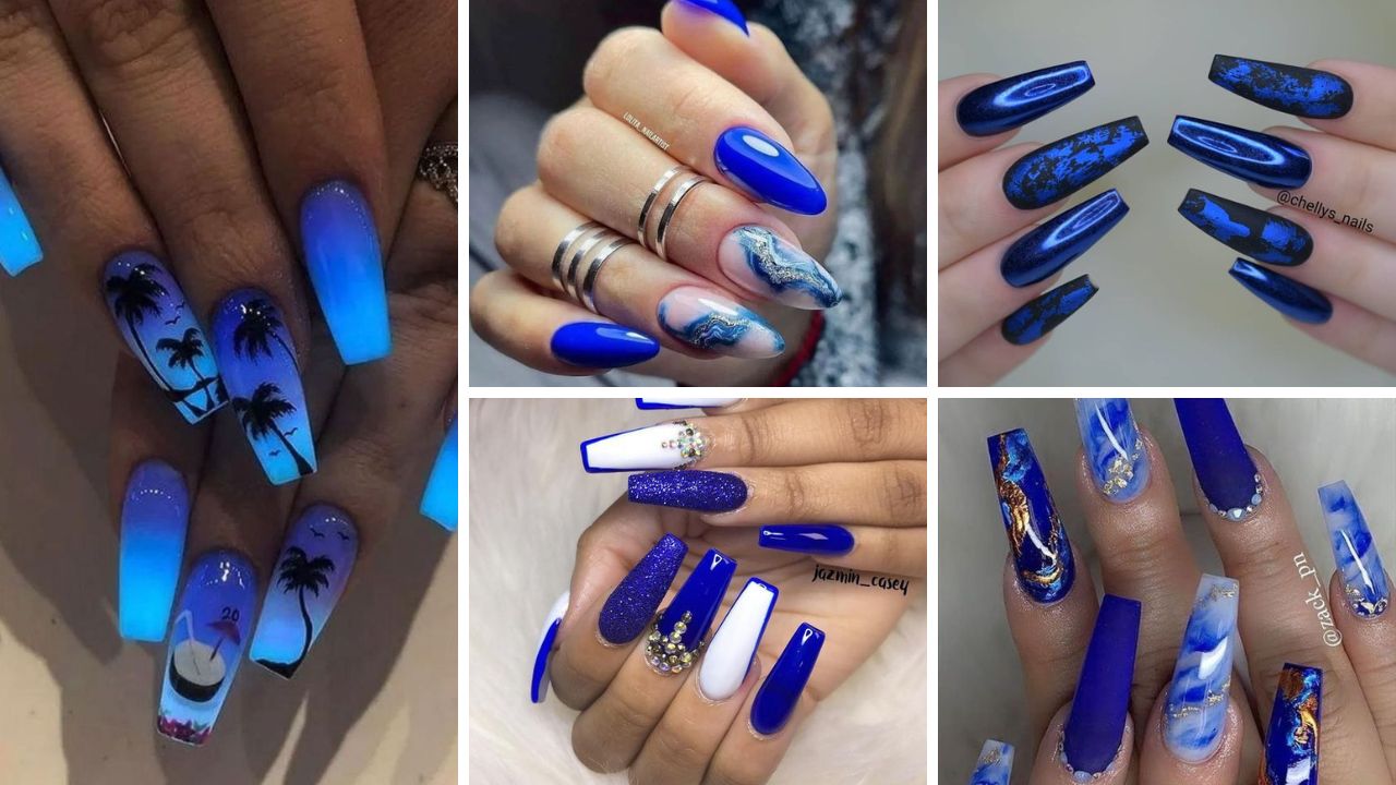 100+ Beautiful Blue Acrylic Nails 2023 Bright Cures