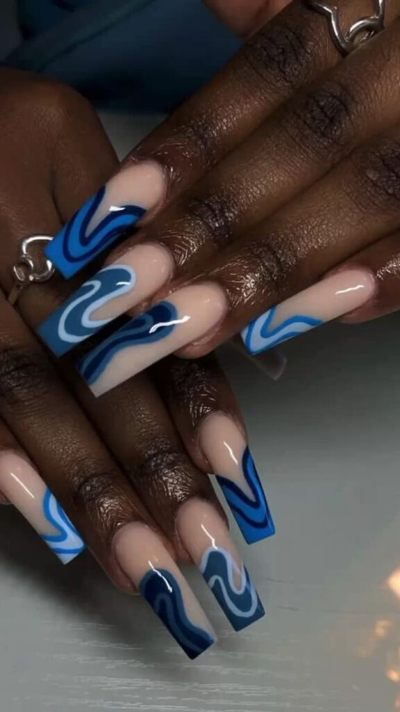 100+ Beautiful Blue Acrylic Nails 2023