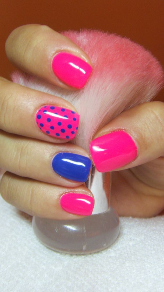 100+ Beautiful Blue And Pink Nail Designs 2023